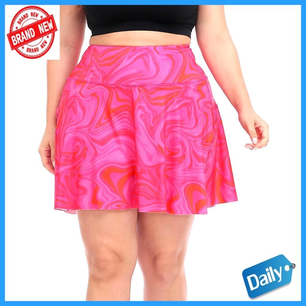 Plus Size Athletic Skort with Built-in Shorts, Pockets, UPF 50